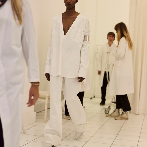 RARE NWT MM6 SS18 White Denim Oversized Top - Picture 1 of 10